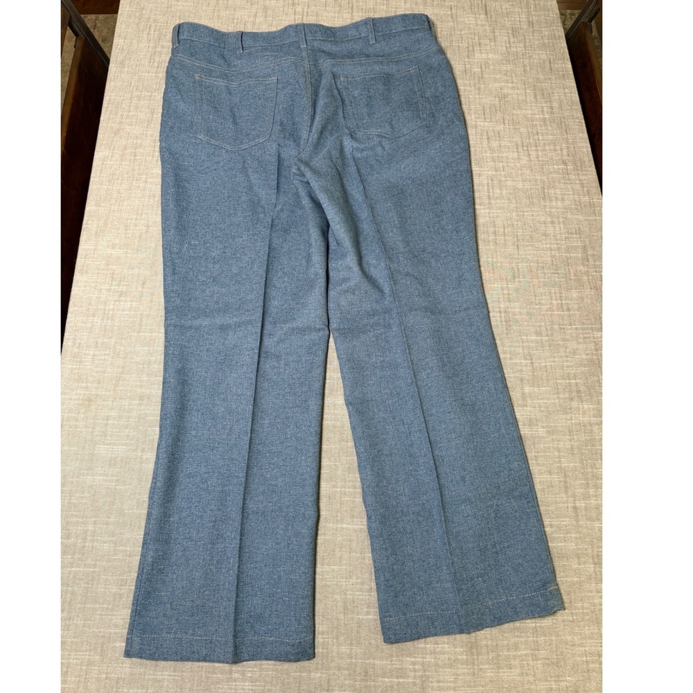 Haband Fit-Forever Mens Blue Polyester Twill Straight Leg Pants W40 L29 DISCO - Picture 10 of 11